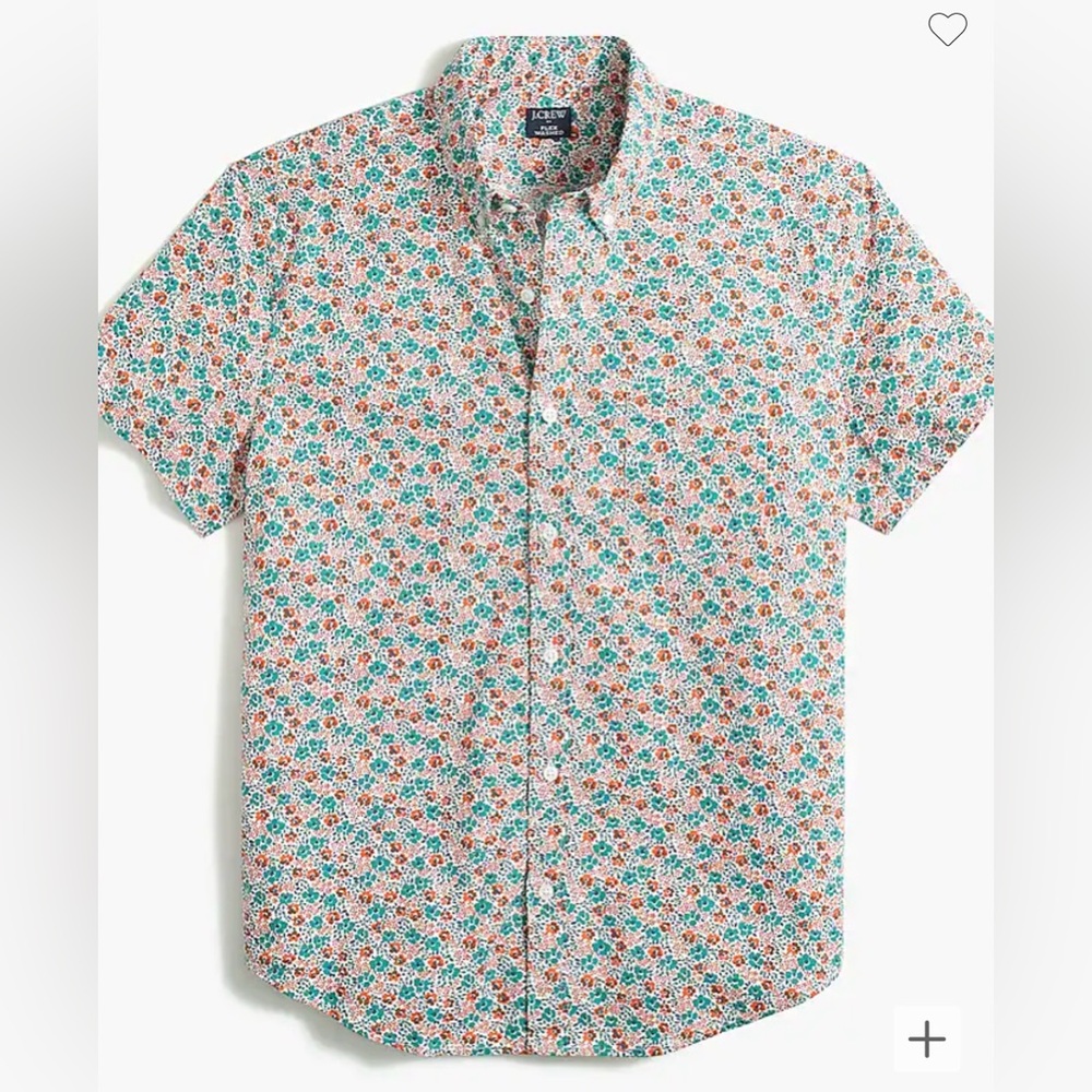J CREW SHORT SLEEVE FLORAL PRINT BUTTON DOWN CASUAL SHIRT SIZE S